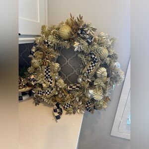 MacKenzie-Childs Limited Edition Illuminated Gold Glam Holiday Wreath